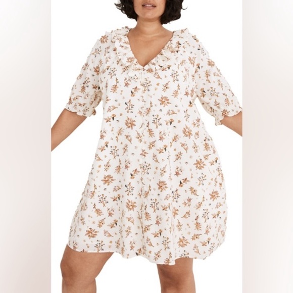 Madewell Dresses & Skirts - 3/$15 SALE Madewell Ruffle Button-Front Trapeze Dress in Floral Reef